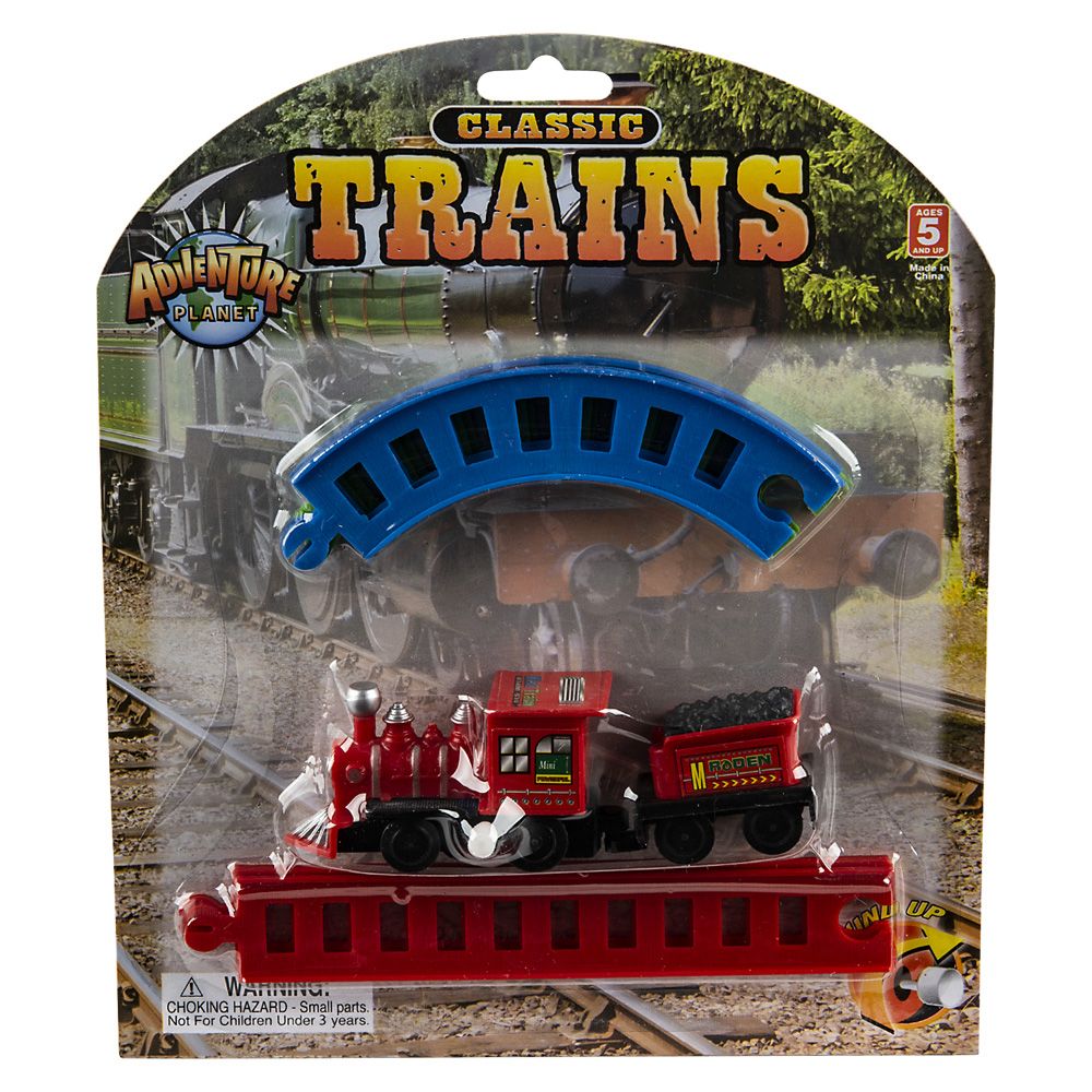 96 pieces Wind Up Classic Train Set - Car, Planes, Trains & Bikes