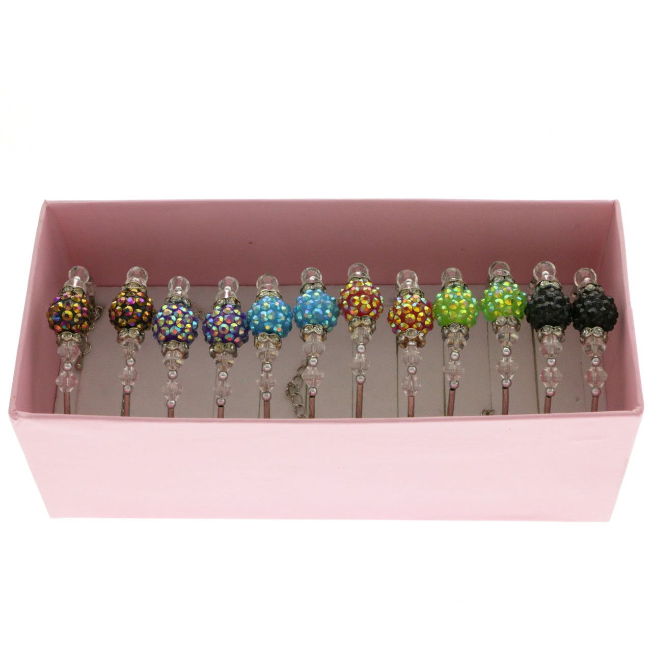 60 Wholesale Silver Tone Faceted Accent Ball Bracelet Set