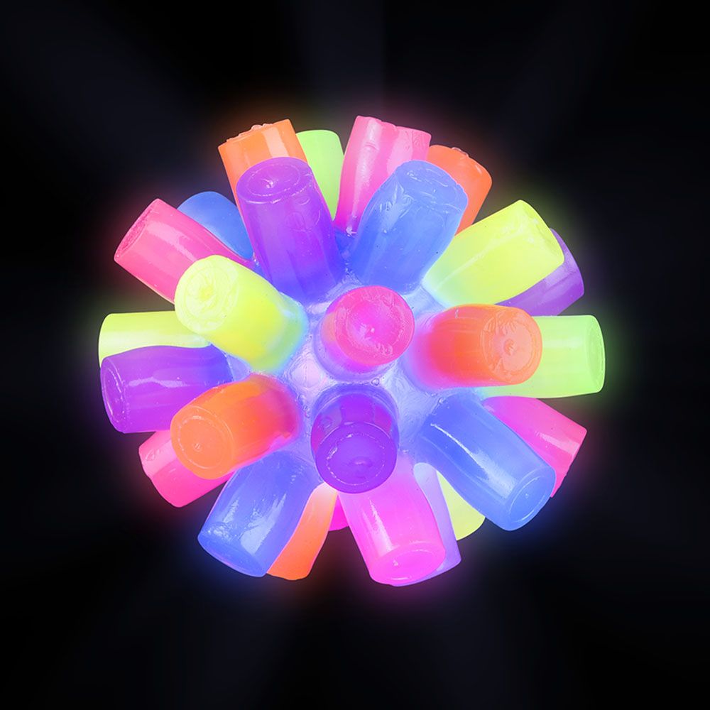 144 pieces 3" LighT-Up Rainbow Spiky Ball - Light Up Toys