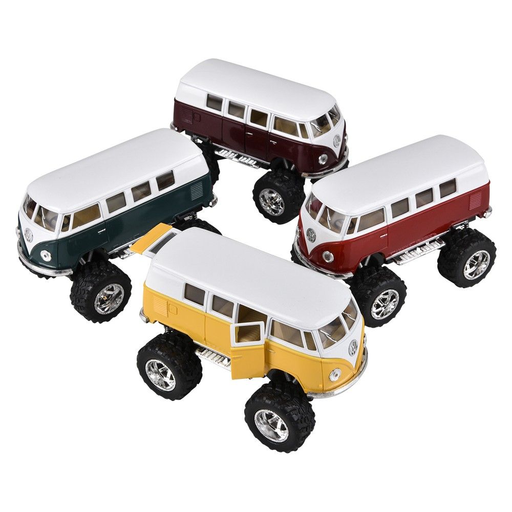 96 pieces 5" DiE-Cast Pull Back Big Wheel Vw Bus - Car, Planes, Trains & Bikes