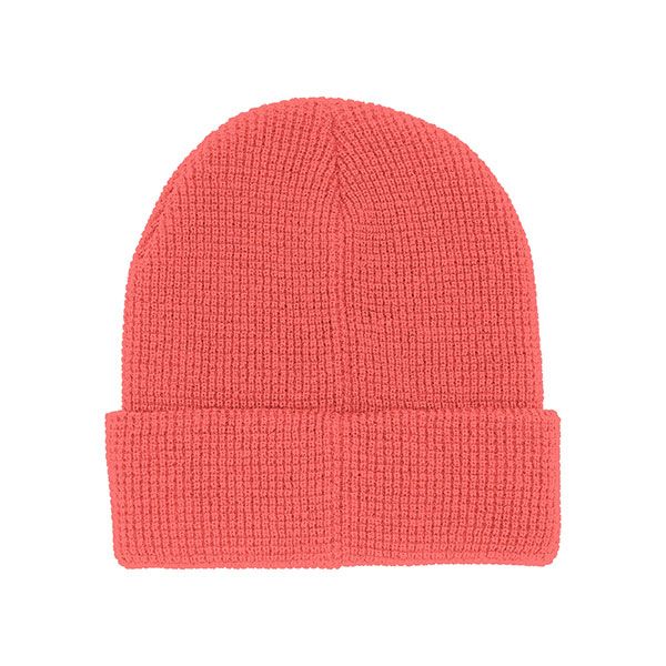 24 pieces Waffle Knit Cuff Beanie CORAL - Winter Beanie Hats