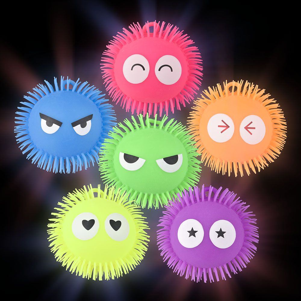 36 pieces 9" LighT-Up Big Eyed Puffer Ball - Light Up Toys