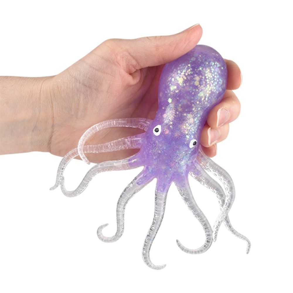 144 pieces 6" Squeeze Sparkle Confetti Octopus - Slime & Squishees