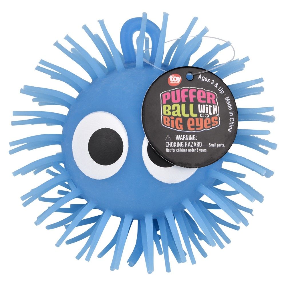 144 pieces 4" LighT-Up Puffer Ball With Eyes 12ct - Light Up Toys
