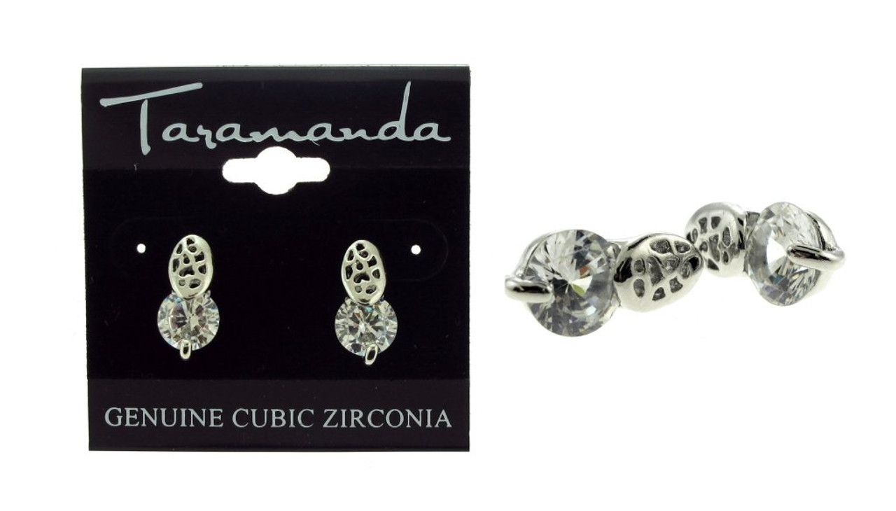 60 Wholesale Silver Tone Cubic Zirconia Stud Earrings