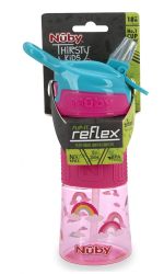 12 Pieces Nuby Push Button FliP-It Soft Spout On The Go Cup Pink Rainbow - Baby Accessories