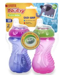 36 Wholesale Nuby 2pk 10oz NO-Spill Cup (pink And Purple Only)