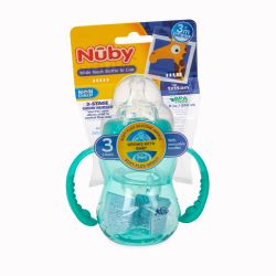 24 Wholesale Nuby 3 Stage 8oz Tritan Wide Neck Bottle Teal