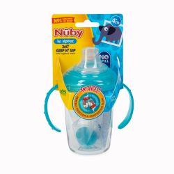 24 Wholesale Nuby 8oz 2 Handle Tritan Spout 360 Weighted Straw Aqua