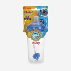 24 Wholesale Nuby NO-Spill Cup With Silicone Spout And 360 Weighted Straw 10 Oz Blue