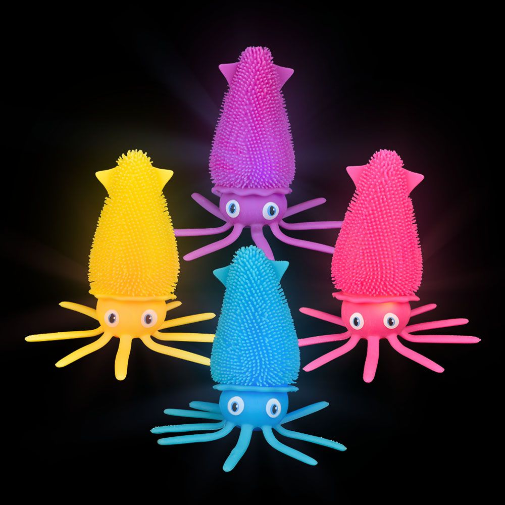 144 pieces 7" LighT-Up Squid Puffer - Slime & Squishees