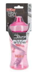 24 Wholesale Nuby 12oz Pop Up Sipper flamingo for 18 months up