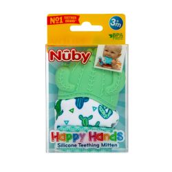 48 Wholesale Nuby Happy Hands Silicone Shapes Teething Mitten Cactus 3 months up