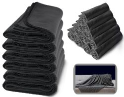 12 Wholesale Yacht & Smith Fleece Blankets In Gray 50x60"