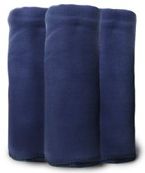 12 Wholesale Yacht & Smith Fleece Blankets In Navy Blue 50x60"
