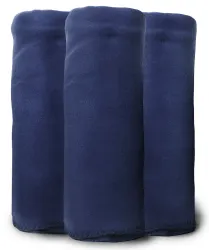 Yacht & Smith Fleece Blankets In Navy Blue 50x60"
