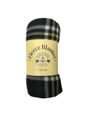 Yacht & Smith Soft Fleece Blankets 50 X 60 Black Plaid