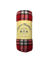 Yacht & Smith Soft Fleece Blankets 50 X 60 Red Plaid
