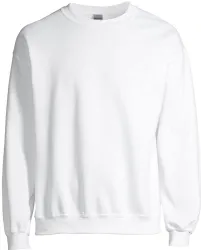 6 Pieces Mens White Cotton Blend Fleece Sweat Shirts Size M Pack Of 6 - Mens Sweat Shirt