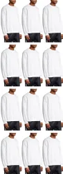 12 Pieces Mens White Cotton Blend Fleece Sweat Shirts Size S Pack Of 12 - Mens Sweat Shirt
