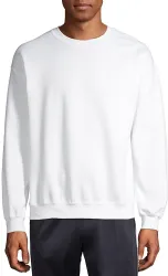 36 Pieces Mens White Cotton Blend Fleece Sweat Shirts Size S Pack Of 36 - Mens Sweat Shirt