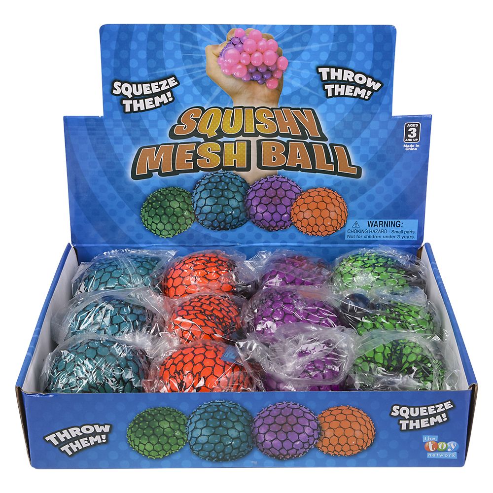 72 pieces of 3" Neon Mesh Squeeze Ball