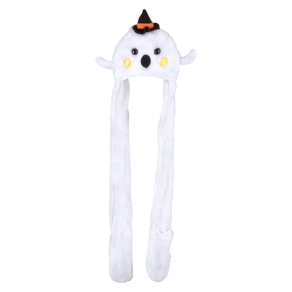 24 pieces of LighT-Up Ghost Plush Hoodie Scarf Hat 35"