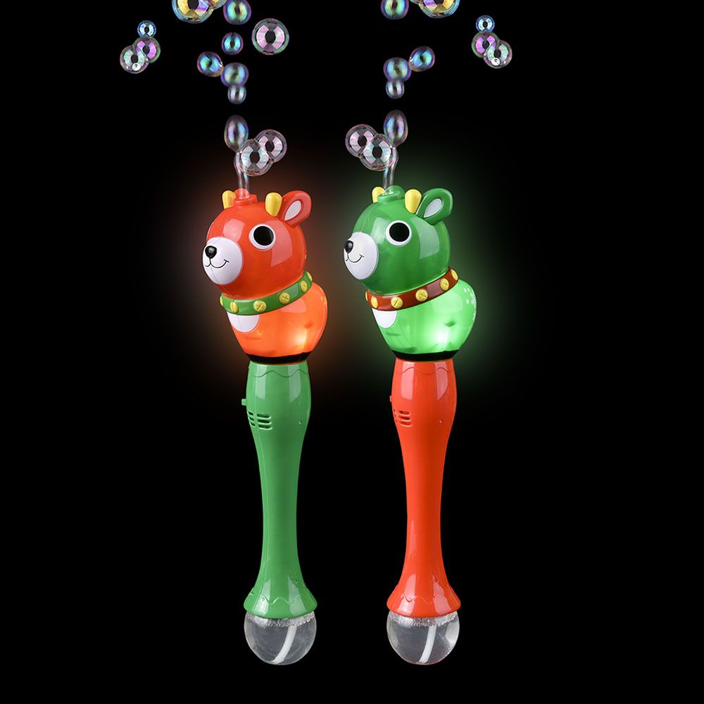 24 of LighT-Up Reindeer Bubble Wand Red/green 14"