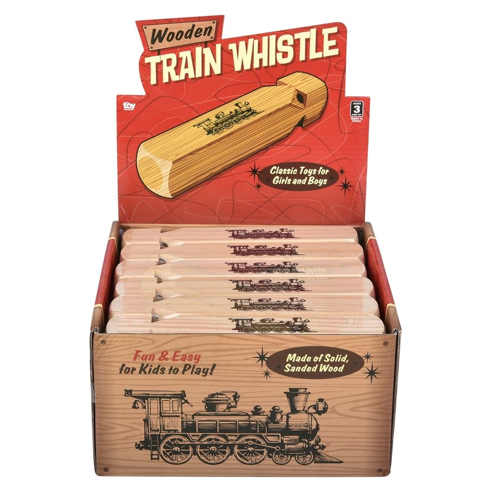 108 pieces 7.5" Wooden Train Whistle - Store