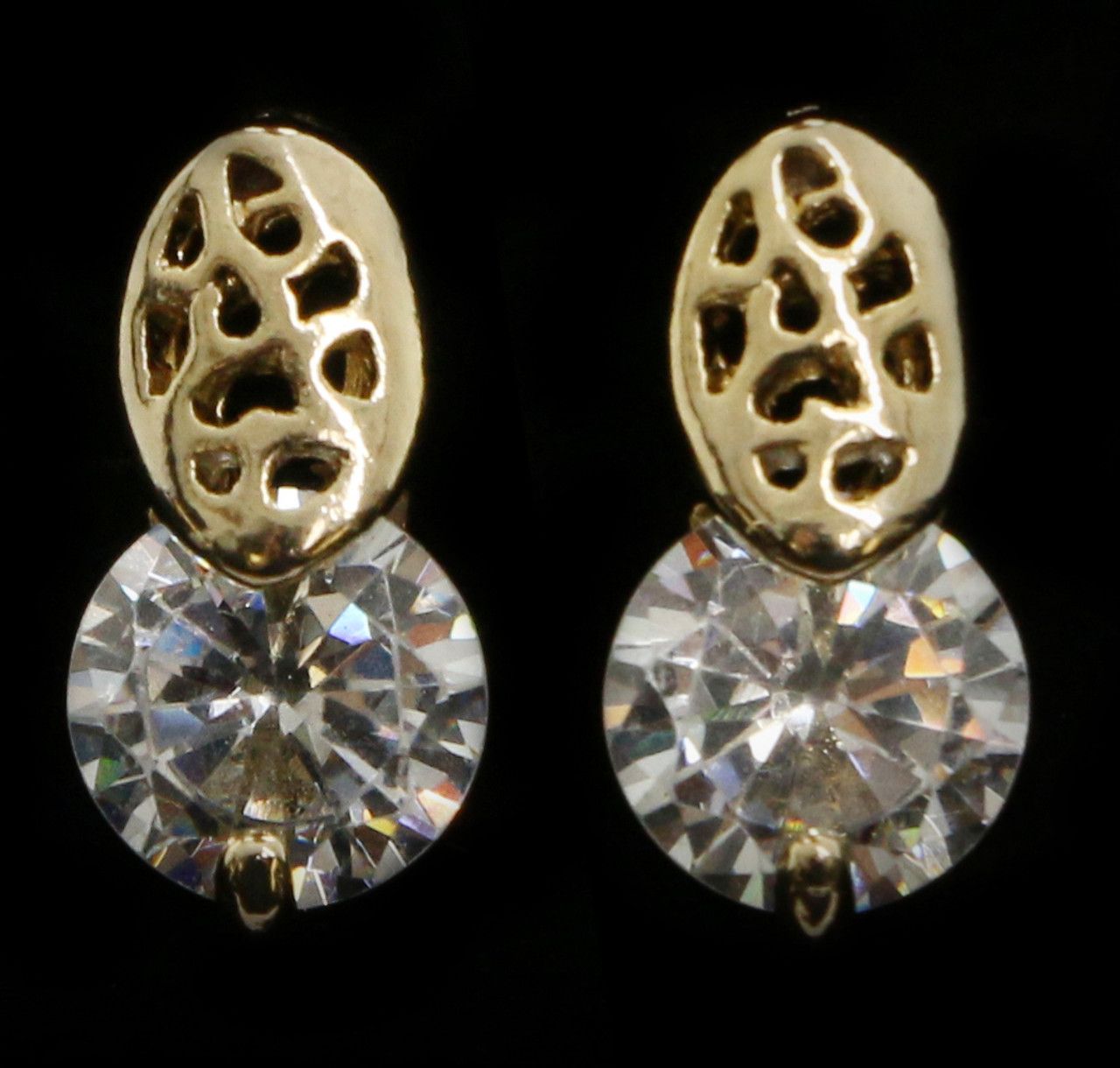 60 Wholesale Gold Tone Cubic Zirconia Dangle Earrings