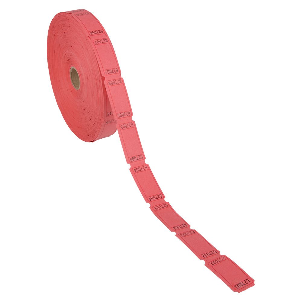 40 pieces Blank Single Ticket Roll Red - Party Paper Goods