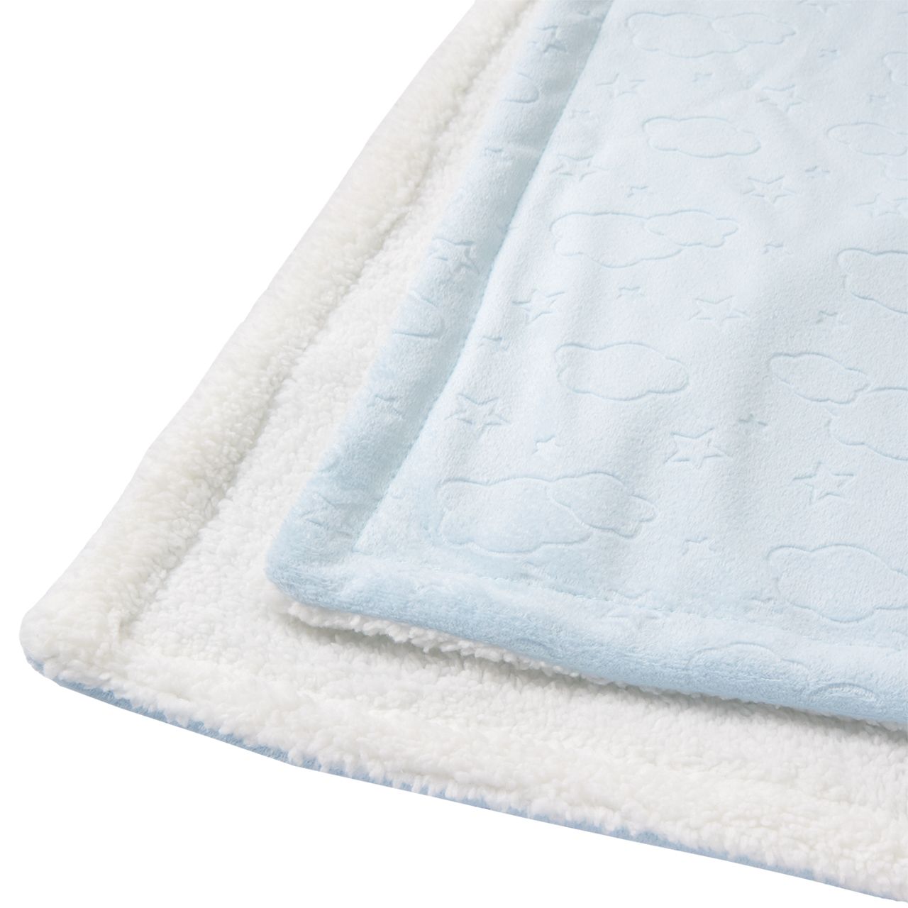 24 pieces Mink And Sherpa Baby Blanket And Neck Pillow Set - Blue - Baby Accessories