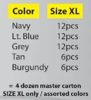 48 Pieces of Mens Long Sleeve Long Leg Solid Color Pajama Set Woven Broadcloth Size X-Large