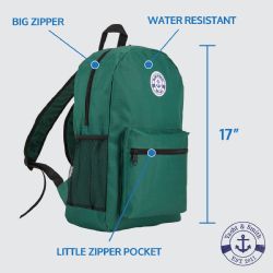 24 Wholesale Yacht & Smith School Supply Bundle 12 Black Back Packs Plus 12 (34 Piece) School Supply Kits