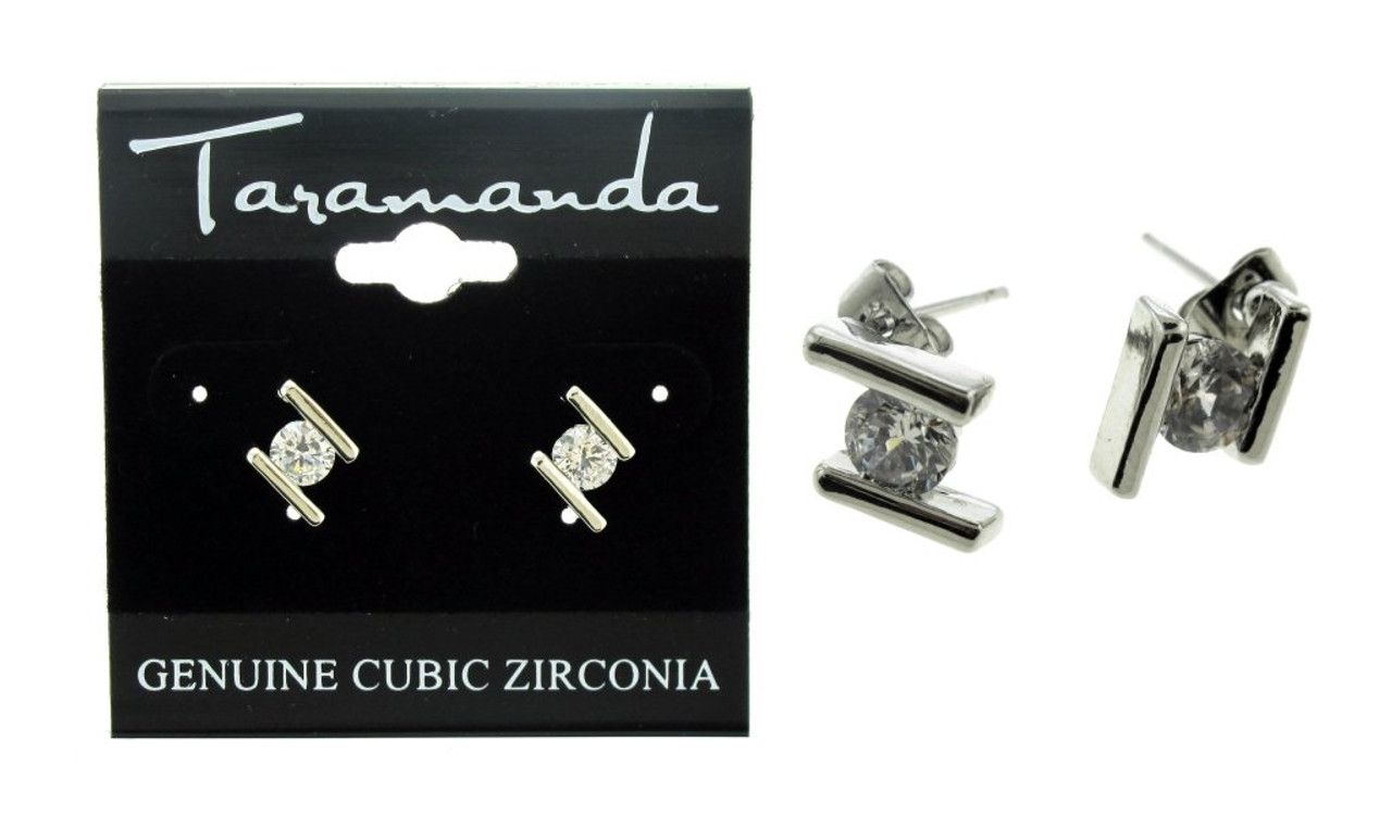 60 Wholesale Silver Tone Cubic Zirconia Stud Earrings