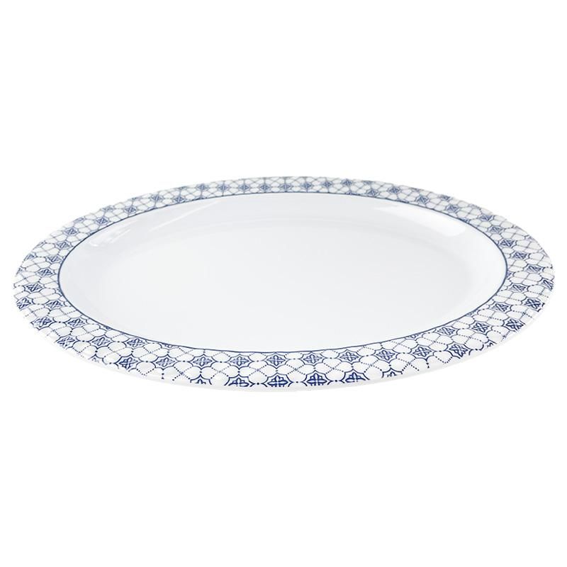 24 Pieces 14" Clover Melamine Oval Plate - Plastic Dinnerware