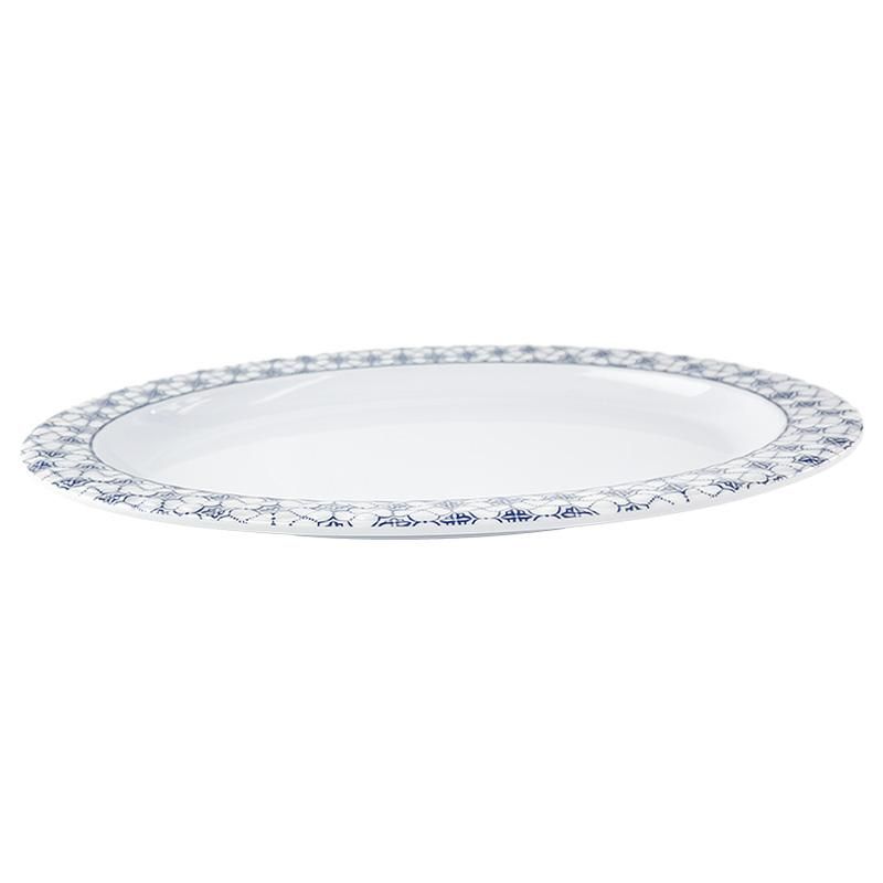24 Pieces 14" Clover Melamine Oval Plate - Plastic Dinnerware