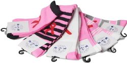 24 Pairs Yacht & Smith Printed Breast Cancer Awareness Socks, Pink Ribbon Women Crew Socks - Breast Cancer Awareness Socks