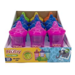72 Wholesale Nuby No-Spill Tinted Cups 9 Oz 12-Pk With Display 6 Months Up