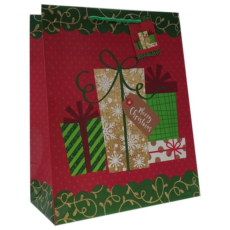 96 Pieces 2pk Large Christmas Bag Glossy - Christmas Gift Bags and Boxes