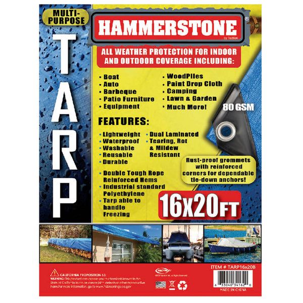 5 pieces Tarp 16 X 20 Ft Blue 80 Gsm - Tarps