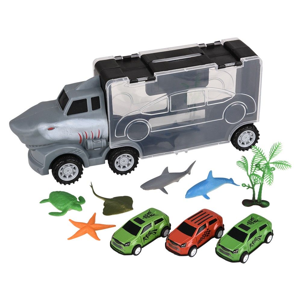 24 pieces 11" Shark Truck And Animal Carrier - Car, Planes, Trains & Bikes
