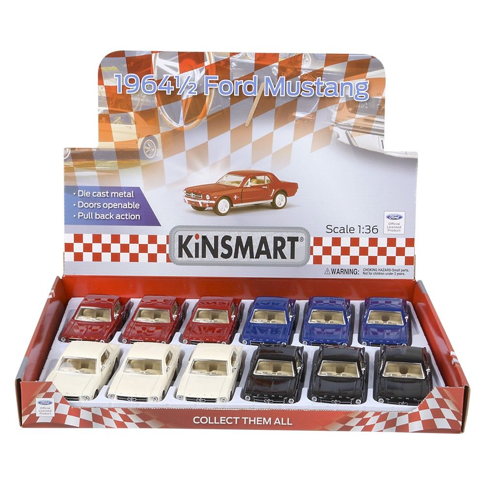 144 pieces 5" DiE-Cast Pull Back 1964 Ford Mustang - Car, Planes, Trains & Bikes