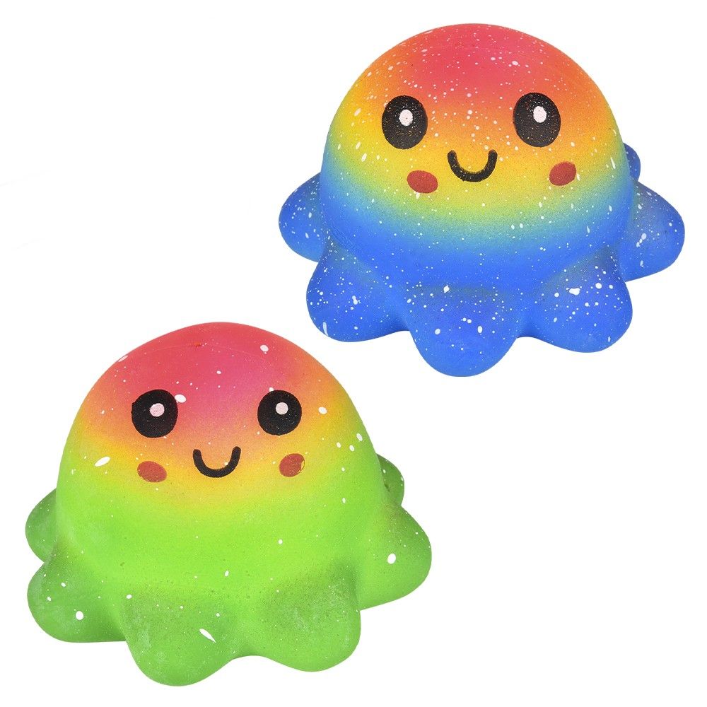 144 pieces 3.5" Squish And Stretch Rainbow Octopus - Slime & Squishees