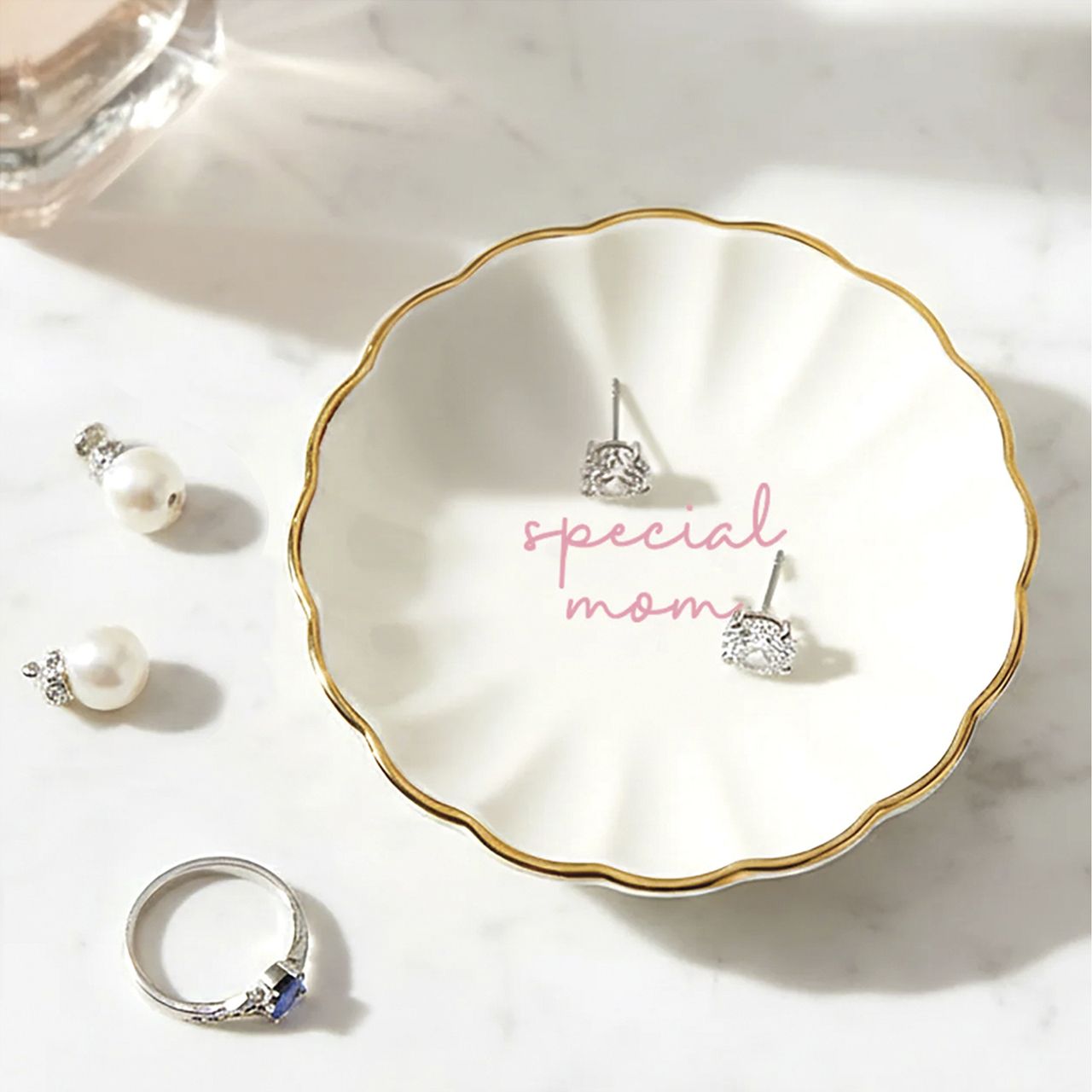 72 pieces Trinket Dish & Cz Stud Earring Gift Set - Special Mom - Earrings