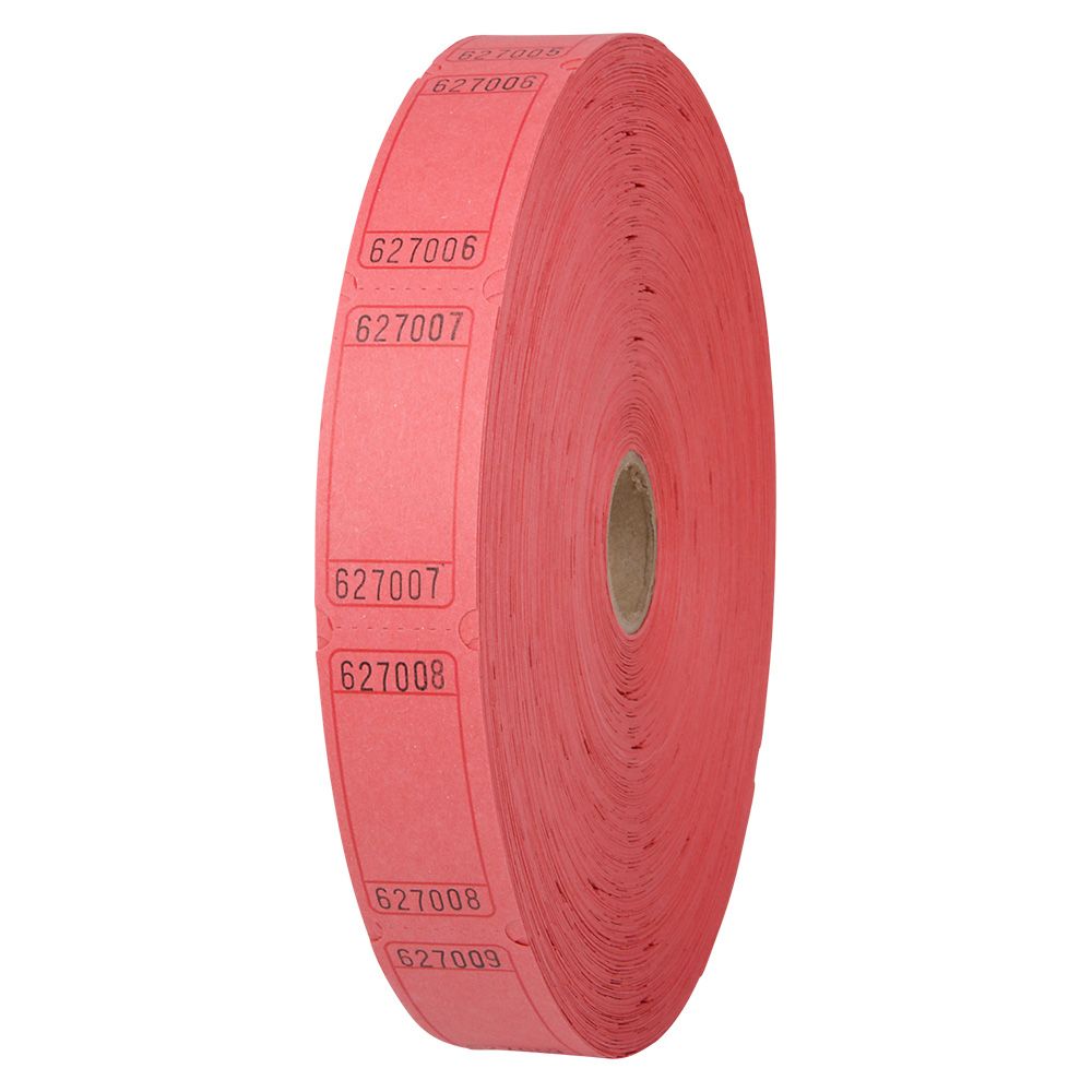 40 pieces Blank Single Ticket Roll Red - Party Paper Goods
