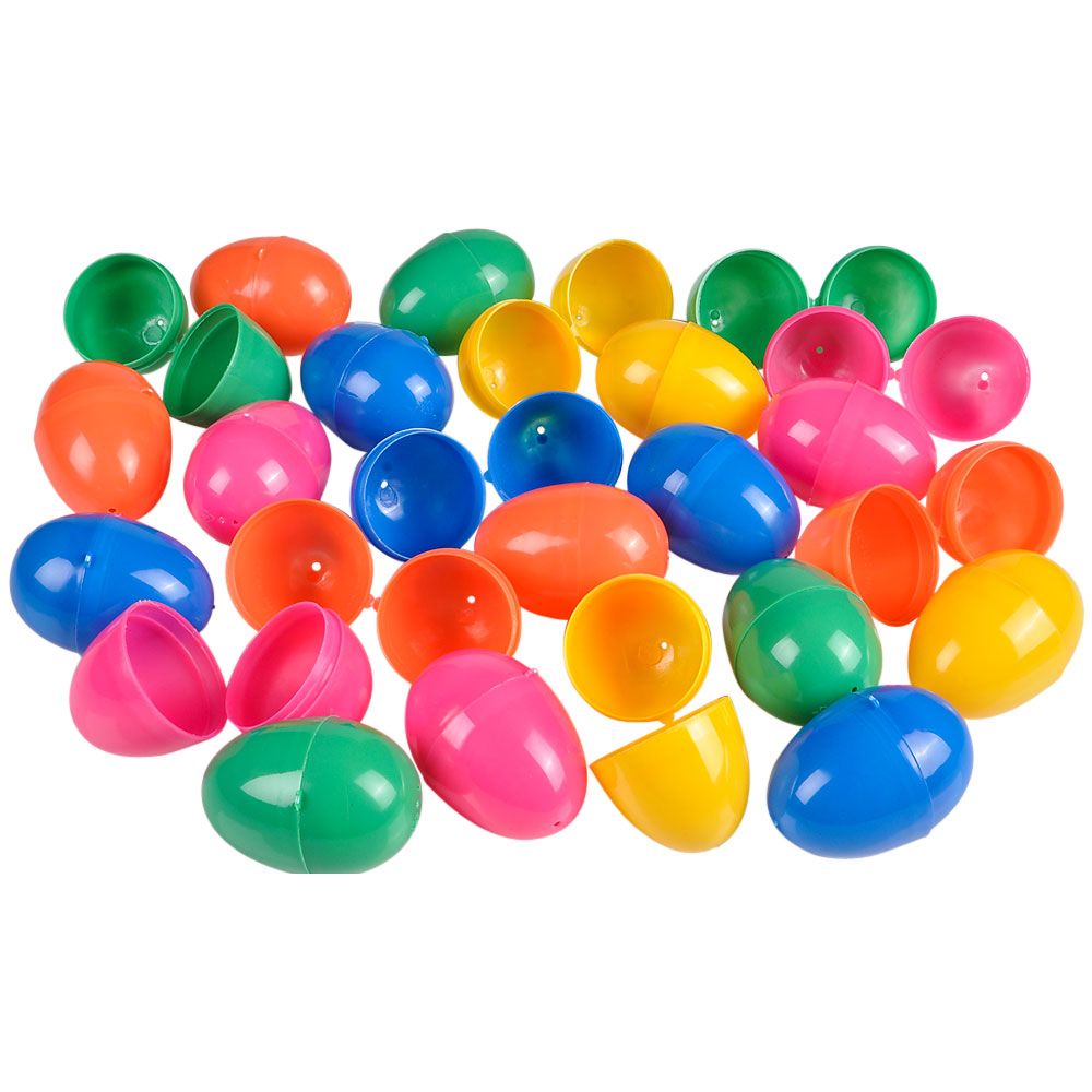 1000 pieces of 2.5" Hinged Plastic Easter Eggs
