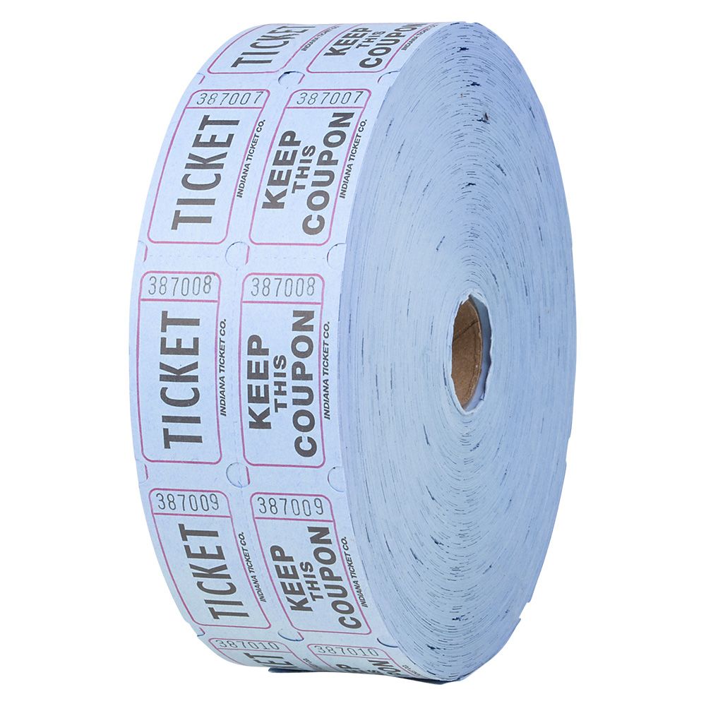 40000 pieces Double Roll Ticket Blue -2000/roll - Party Paper Goods