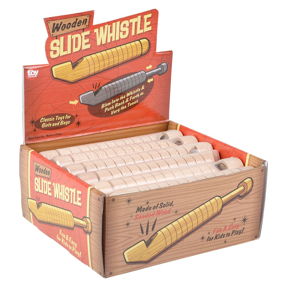 144 pieces 7.5" Wooden Slide Whistle - Store