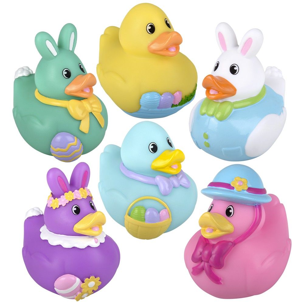 72 pieces Easter Rubber Duckies 3.5 Inch - Slime & Squishees